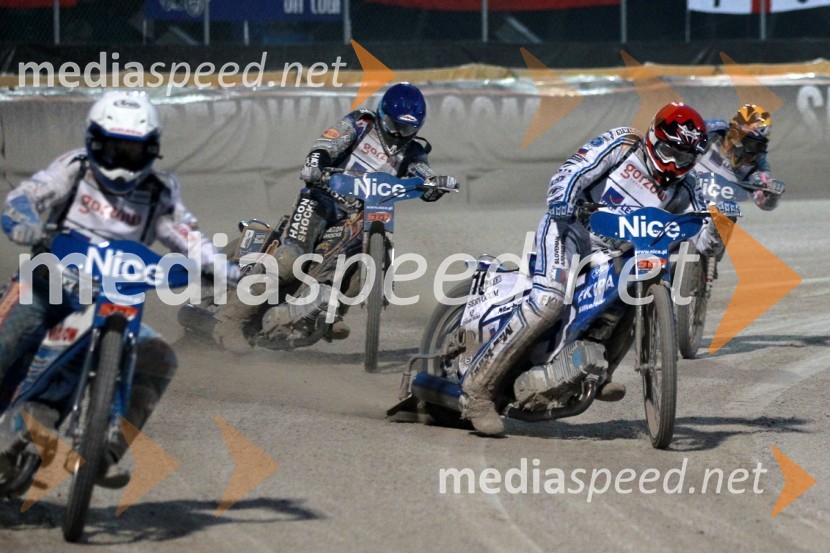 Nicki Pedersen (Danska), Matej Žagar (Slovenija), Chris Holder (Avstralija) in Jason Crump (Avstralija)Speedway Grand Prix 2011, VN Italije - 6. dirka