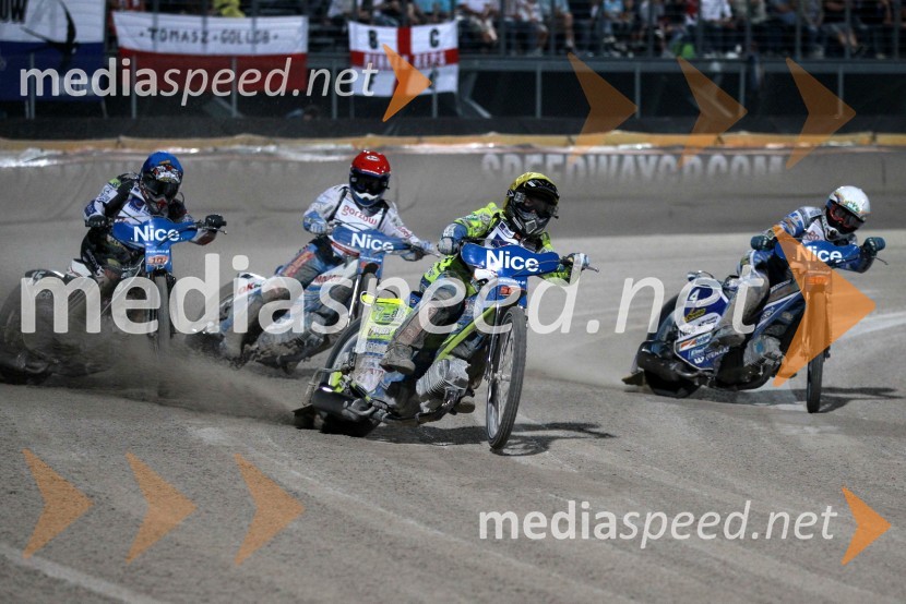 Janusz Kołodziej (Poljska), Nicki Pedersen (Danska), Kenneth Bjerre (Danska) in Rune Holta (Poljska)Speedway Grand Prix 2011, VN Italije - 6. dirka