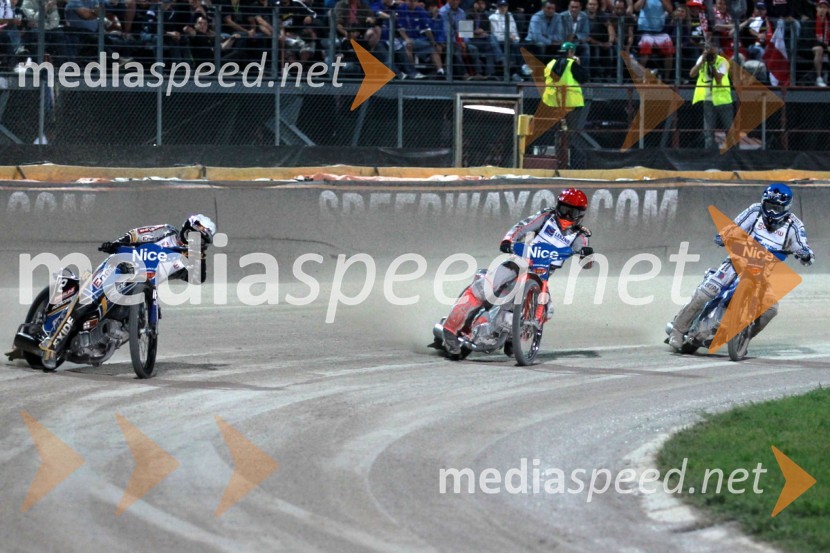 Jaroslaw Hampel (Poljska), Andreas Jonsson (Švedska) in Matej Žagar (Slovenija)Speedway Grand Prix 2011, VN Italije - 6. dirka