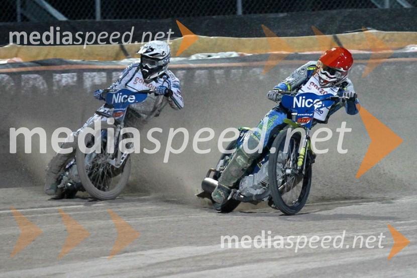 Matej Žagar (Slovenija) in Antonio Lindback (Švedska)Speedway Grand Prix 2011, VN Italije - 6. dirka
