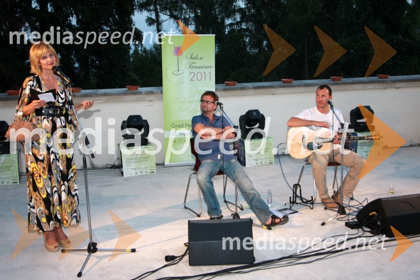 Norma Bale, direktorica Kultprotur, Tone Kregar in Jernej Dirnbek, člana skupine Mi2Salon Traminec 2011