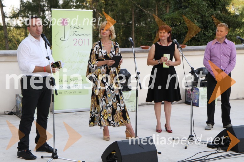 Borut Cvetko, Mediaspeed, Norma Bale, direktorica Kultprotur, Magda Steyer in Danilo Steyer, vinogradništvo Steyer vinaSalon Traminec 2011