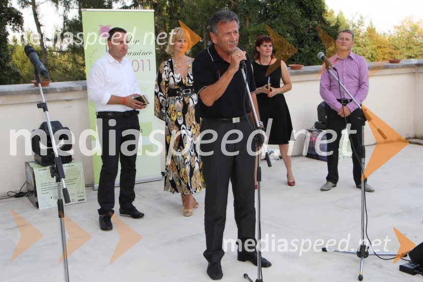 Borut Cvetko, Mediaspeed, Norma Bale, direktorica Kultprotur, Anton Kampuš, župan Gornje Radgone, Magda Steyer in Danilo Steyer, vinogradništvo Steyer vinaSalon Traminec 2011