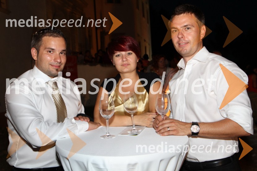 Blaž Edšidt, vodja izvoza Radgonske Gorice, Andreja Novak, marketing Radgonske gorice in Sandi Brumen, vodja prodaje v podjetju Radgonske gorice d.d.Salon Traminec 2011