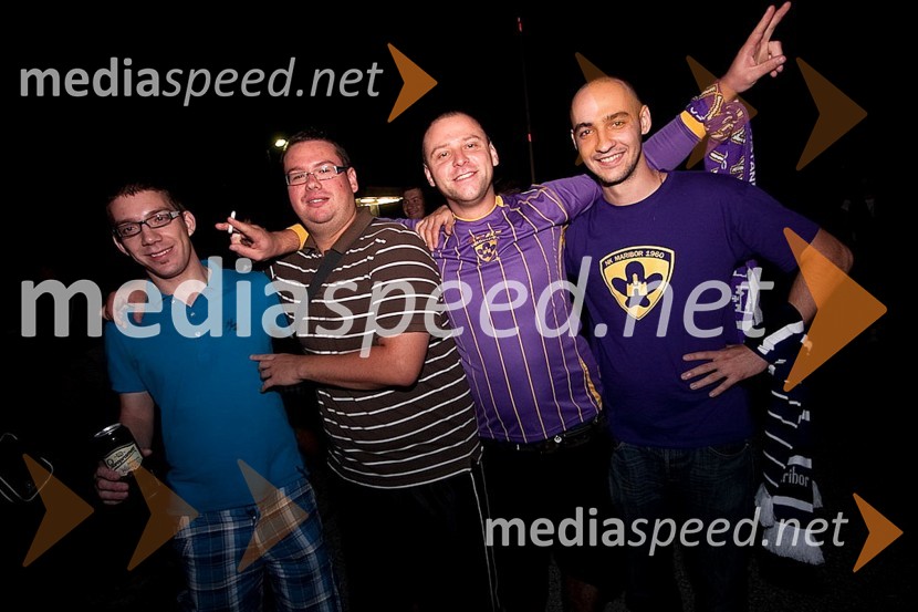 Vrnitev nogometašev NK Maribor po zmagi za Evropo nad Glasgow Rangers