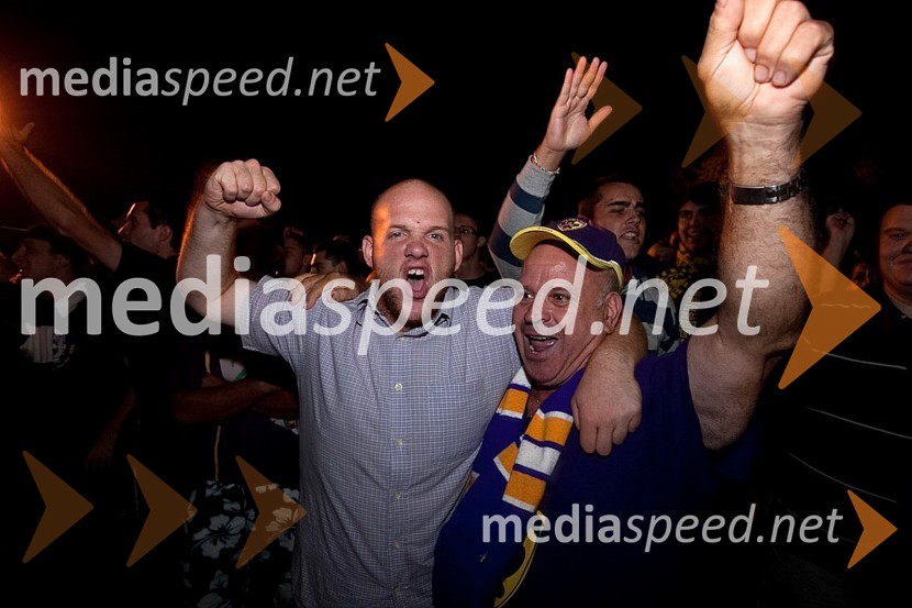 Vrnitev nogometašev NK Maribor po zmagi za Evropo nad Glasgow Rangers