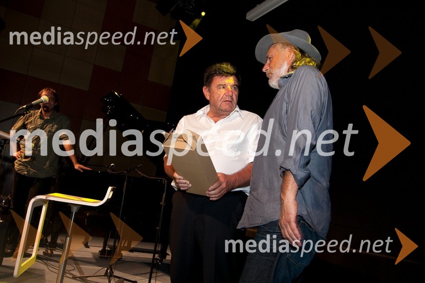 Uroš Štanc, župan občine Ruše in Rade Šerbedžija, igralec in pevec12. festival letni oder Ruše, koncert Rade Šerbedžija in Jure Ivanušič