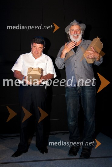 Uroš Štanc, župan občine Ruše in Rade Šerbedžija, igralec in pevec12. festival letni oder Ruše, koncert Rade Šerbedžija in Jure Ivanušič