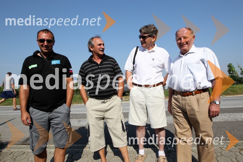 Andrej Matjašec, Krešo Omrzel, Boris Kotnjek in Vlado KocuvanAlbert Kocmut, otvoritev spominske speedway sobe