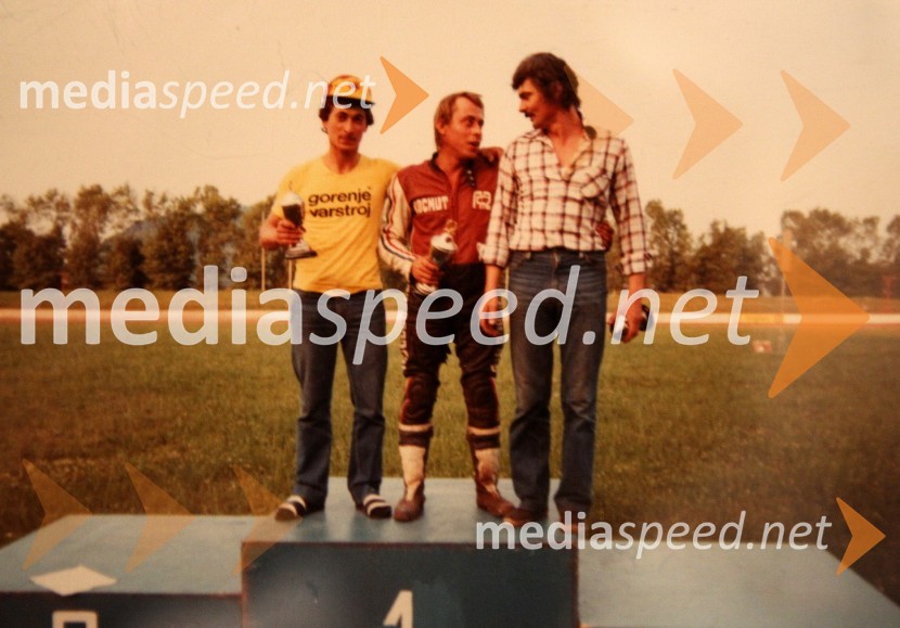 Artur Horvat, Albert Kocmut in Štefan KekecAlbert Kocmut, otvoritev spominske speedway sobe