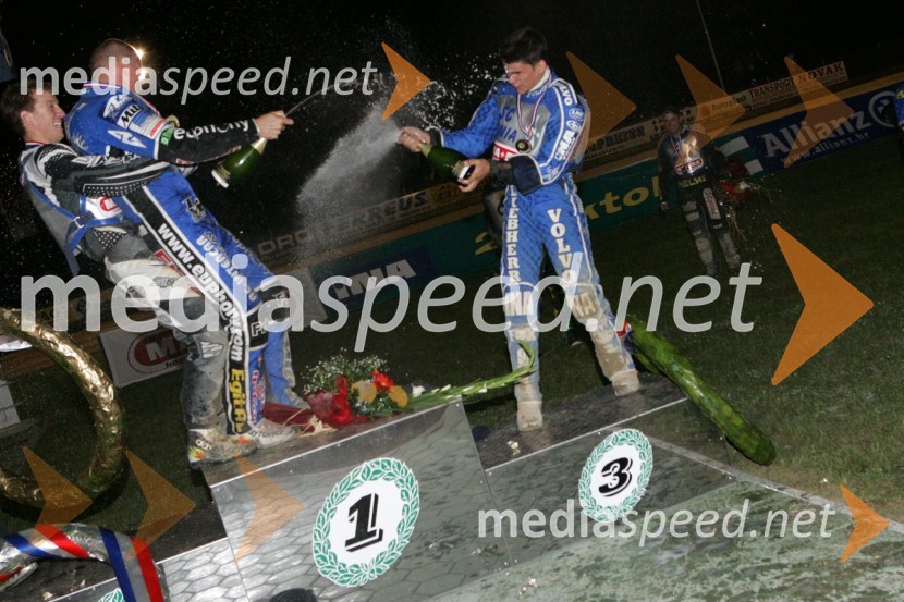 Aleš Kraljič in Matej Žagar, AMTK Ljubljana ter Jurica Pavlic, SK Unia Goričan HrvaškaSPEEDWAY, 3. dirka ekipnega DP Slovenije, Hrvaške in Avstrije