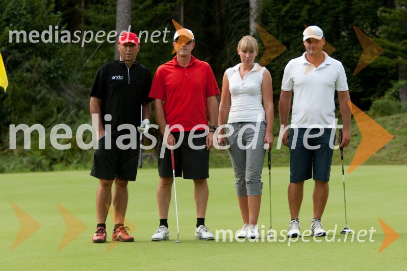 Borut Sedovnik, Matej Krušnik, Eva Golc in Sebastjan KopitarMercedes Trophy 2011, golf turnir