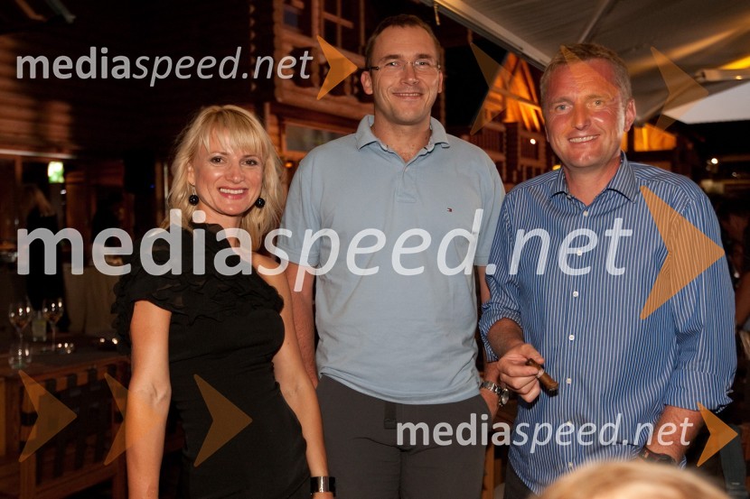 Metka Pevec Kejžar, odnosi z javnostjo Autocommerce, Rasto Oderlap, namestnik direktorja Autocommerce in Igor Geršak, AutocommerceMercedes Trophy 2011, golf turnir