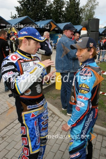 Bjarne Pedersen (Danska) in Greg Hancock (ZDA)SPEEDWAY GRAND PRIX, VN Latvije 2006, trening