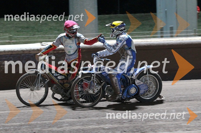 Aleksander Čonda (AMD Krško) in Matej Žagar, AMTK LjubljanaSpeedway, državno prvenstvo posameznikov Slovenije in Hvaške, 4. dirka - finale