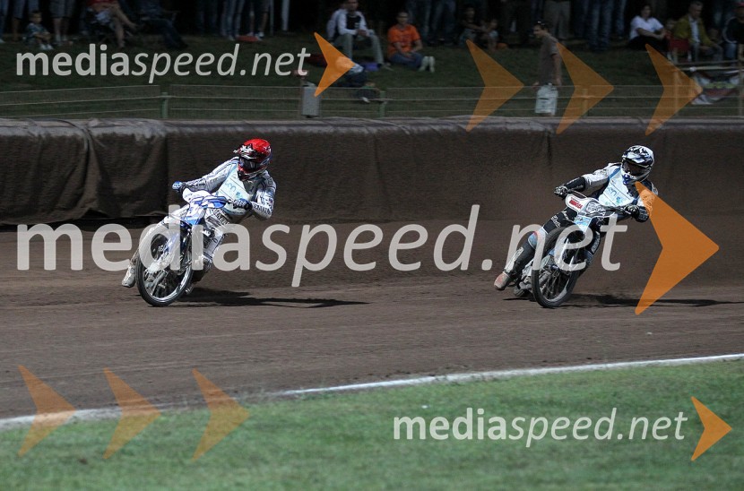 Matej Žagar, (AMTK Ljubljana) in Dino Kovačić (SK Unia Goričan)Speedway, državno prvenstvo posameznikov Slovenije in Hvaške, 4. dirka - finale