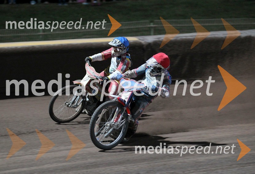 Matija Duh (AMD Krško) in Matic Ivačič (AMD Krško)Speedway, državno prvenstvo posameznikov Slovenije in Hvaške, 4. dirka - finale