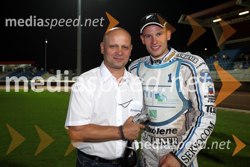 Franci Žagar in sin Matej Žagar (AMTK Ljubljana)Speedway, državno prvenstvo posameznikov Slovenije in Hvaške, 4. dirka - finale