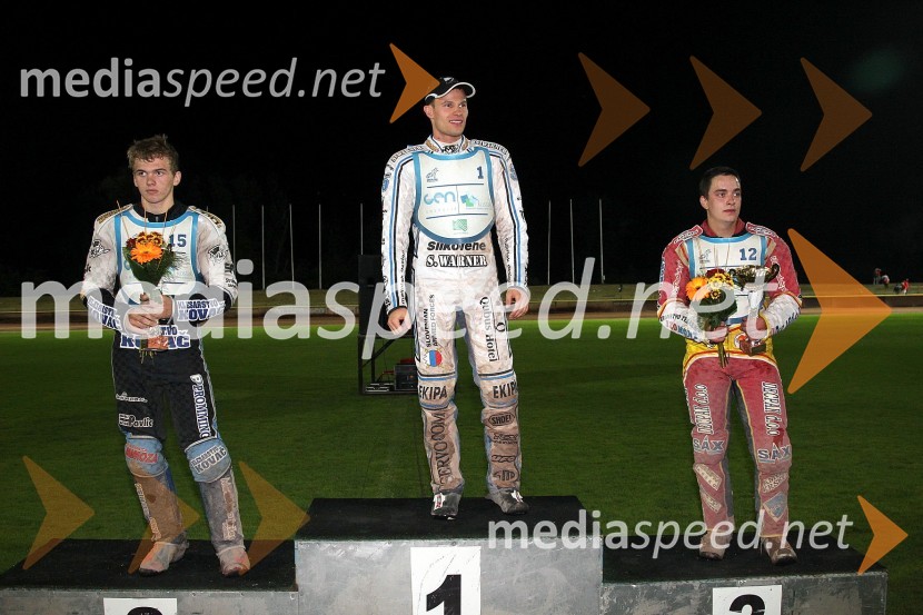 Dino Kovačić (SK Unia Goričan), 2. mesto, Matej Žagar (AMTK Ljubljana), 1. mesto in Matic Ivačič (AMD Krško), 3. mestoSpeedway, državno prvenstvo posameznikov Slovenije in Hvaške, 4. dirka - finale