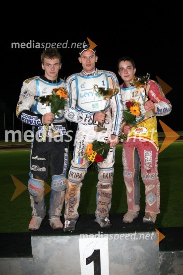 Dino Kovačić (SK Unia Goričan), 2. mesto, Matej Žagar (AMTK Ljubljana), 1. mesto in Matic Ivačič (AMD Krško), 3. mestoSpeedway, državno prvenstvo posameznikov Slovenije in Hvaške, 4. dirka - finale