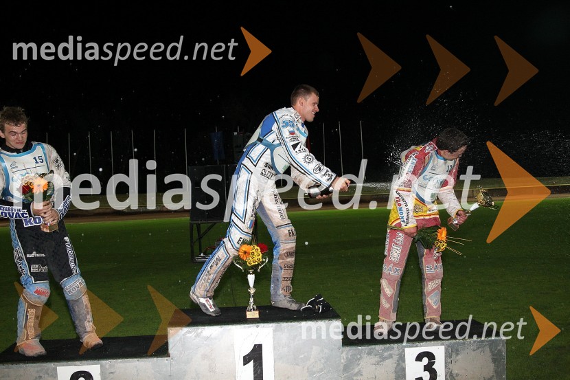 Dino Kovačić (SK Unia Goričan), 2. mesto, Matej Žagar (AMTK Ljubljana), 1. mesto in Matic Ivačič (AMD Krško), 3. mestoSpeedway, državno prvenstvo posameznikov Slovenije in Hvaške, 4. dirka - finale