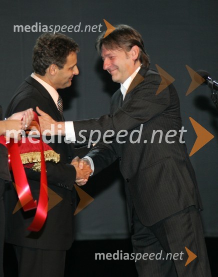 Danilo Rošker, direktor SNG Maribor in Vasko Simoniti, minister za kulturoArhitektura tišine, premiera baleta SNG Maribor