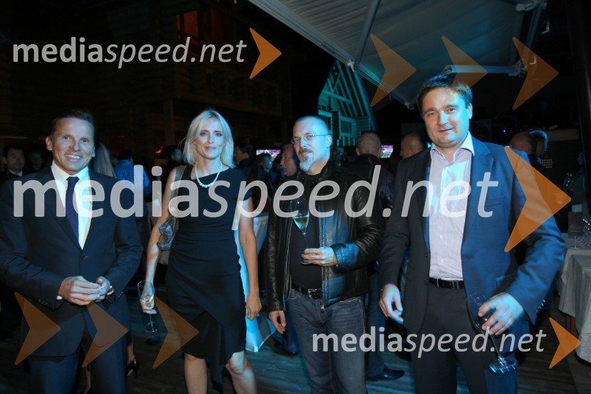 Mitja Otorepec, direktor Summit Leasinga, Irena Pavčič, direktorica PR oddelka Publicis, Borut Omerzel, urednik slovenske izdaje revije Playboy in Boštjan Trilar, direktor Toyota SlovenijaRange Rover Evoque, VIP predstavitev