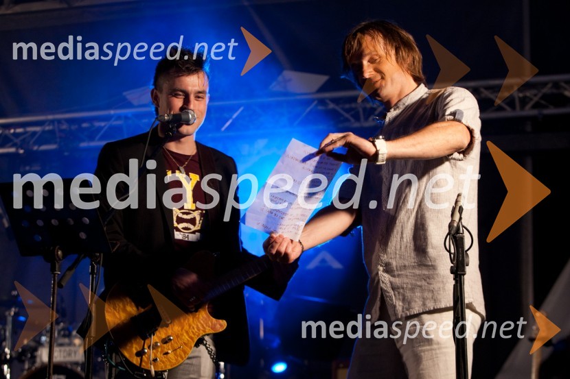 Omar Naber, glasbenik in Robert Dragar, član skupine Victory21. Obletnica skupine Victory