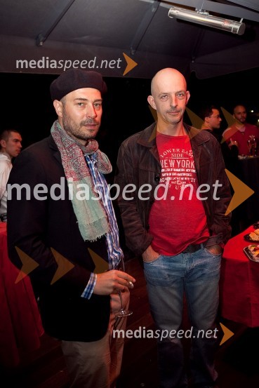 Rene Maurin, režiser in Davor Herga, igralecZborovanje ptic, premiera SNG Maribor