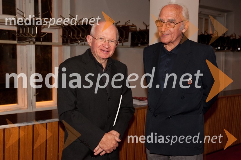 dr. Aleš Žemva, kardiolog in Vasja Predan, teatrologLjubezen in država, premiera SNG Drama Ljubljana