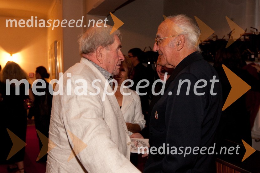 Jurij Souček, igralec in Vasja Predan, teatrologLjubezen in država, premiera SNG Drama Ljubljana