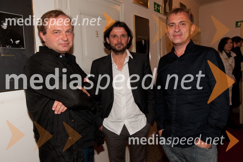Tomaž Toporišič, dramaturg, Peter Sotošek Štular, v.d. direktorja SNG Drama in Blaž Peršin, direktor Mestnega muzejaLjubezen in država, premiera SNG Drama Ljubljana