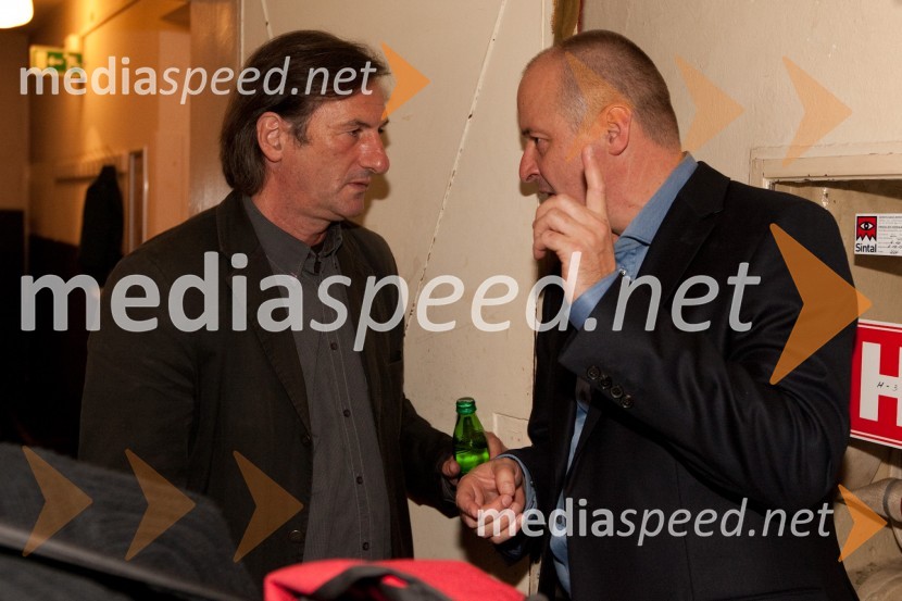 Eduard Miler, umetniški vodja SNG Drama in Matjaž tribušon, igralecLjubezen in država, premiera SNG Drama Ljubljana