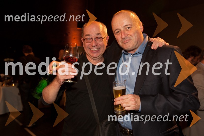 Vladimir Stojsavljević, avtor besedila in Matjaž Tribušon, igralecLjubezen in država, premiera SNG Drama Ljubljana