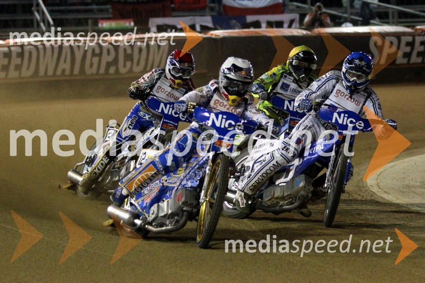 Jaroslaw Hampel (Poljska), Emil Sayfutdinov (Rusija), Kenneth Bjerre (Danska) in Matej Žagar (Slovenija)Speedway, Grand Prix 2011, VN Hrvaške