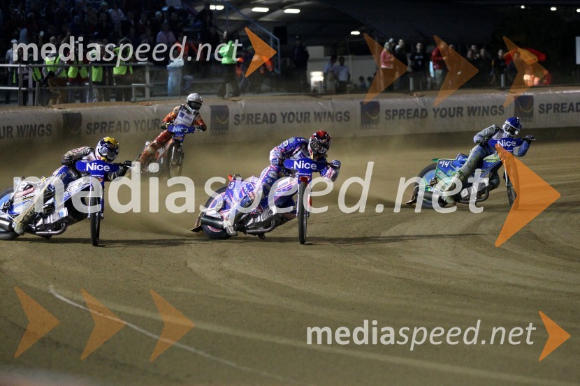Jaroslaw Hampel (Poljska), ..., Jason Crump (Avstralija) in Antonio Lindback (Švedska)Speedway, Grand Prix 2011, VN Hrvaške
