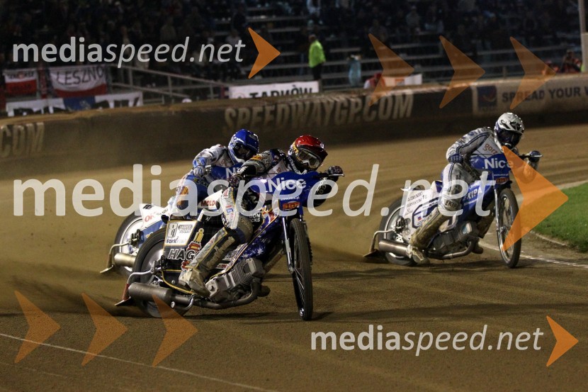 Nicki Pedersen (Danska), Chris Holder (Avstralija) in Matej Žagar (Slovenija)Speedway, Grand Prix 2011, VN Hrvaške