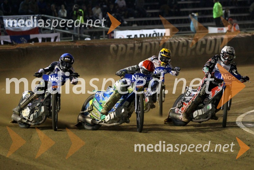 Janusz Kołodziej (Poljska), Antonio Lindback (Švedska), Rune Holta (Poljska) in Chris Harris (Velika Britanija)Speedway, Grand Prix 2011, VN Hrvaške