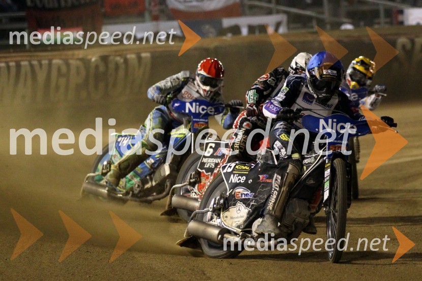 Antonio Lindback (Švedska), Chris Harris (Velika Britanija) in Janusz Kołodziej (Poljska)Speedway, Grand Prix 2011, VN Hrvaške