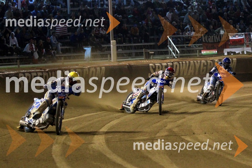 Rune Holta (Poljska), Jaroslaw Hampel (Poljska) in Fredrik Lindgren (Švedska)Speedway, Grand Prix 2011, VN Hrvaške