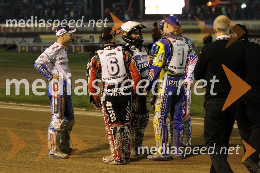 ..., Chris Harris (Velika Britanija), Greg Hancock (ZDA) in Tomasz Gollob (Poljska)	Speedway, Grand Prix 2011, VN Hrvaške