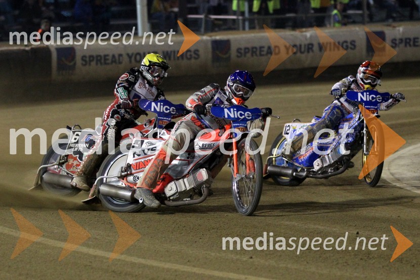 Chris Harris (Velika Britanija), Andreas Jonsson (Švedska) in Emil Sayfutdinov (Rusija)Speedway, Grand Prix 2011, VN Hrvaške