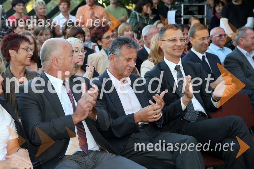 Anton Slana, župan Občine Sv. Jurij ob Ščavnici, Anton Kampuš, župan Gornje Radgone ter Igor Lukšič, minister za šolstvo in športOtvoritev novih prostorov Glasbene šole Gornja Radgona