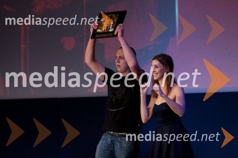 Luka Cimprič, igralec in Nina Rakovec, igralka14. festival slovenskega filma, zaključek