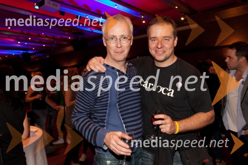 Peder Karlsson, umetniški vodja zbora Perpetuum Jazzile in Boštjan Usenik, menedžer Perpetuum JazzilePerpetuum Jazzile in Vocal Six, koncert