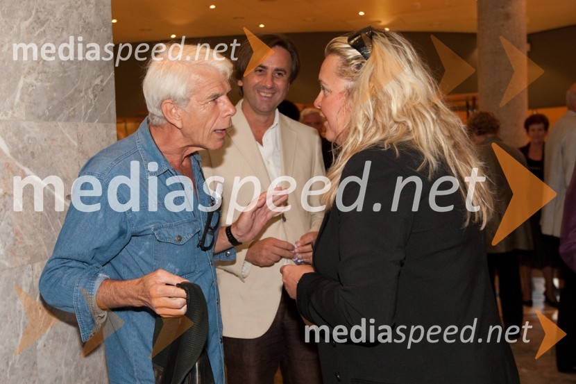 Ivo Barišič, igralec, Dragan Klarica, gledališče Koper in Katja Pegan, direktorica gledališča KoperHlapci, premiera v SNG Nova Gorica