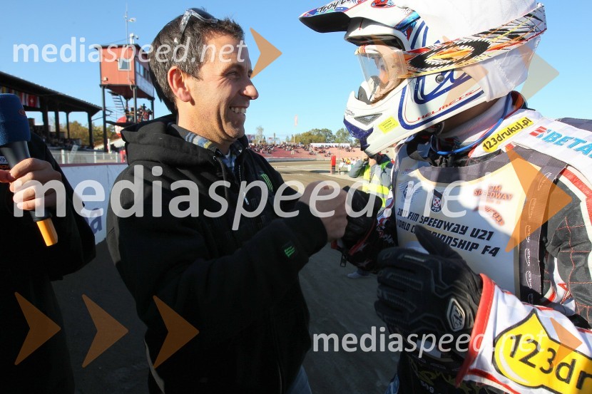 Greg Hancock, ZDA in Maciej Janovski, PoljskaSpeedway, svetovno prvenstvo mladincev, finale 4