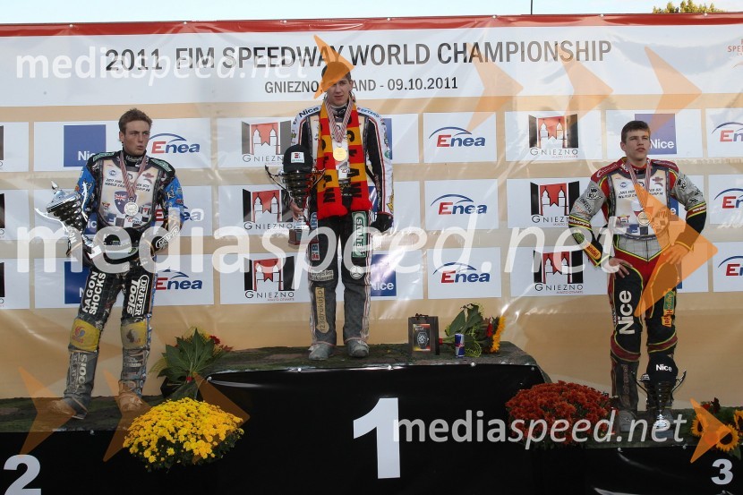 Darcy Ward, Avstralija, Maciej Janovski, Poljska in Przemyslaw Pawlicki, PoljskaSpeedway, svetovno prvenstvo mladincev, finale 4