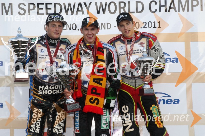 Darcy Ward, Avstralija, Maciej Janovski, Poljska in Przemyslaw Pawlicki, PoljskaSpeedway, svetovno prvenstvo mladincev, finale 4