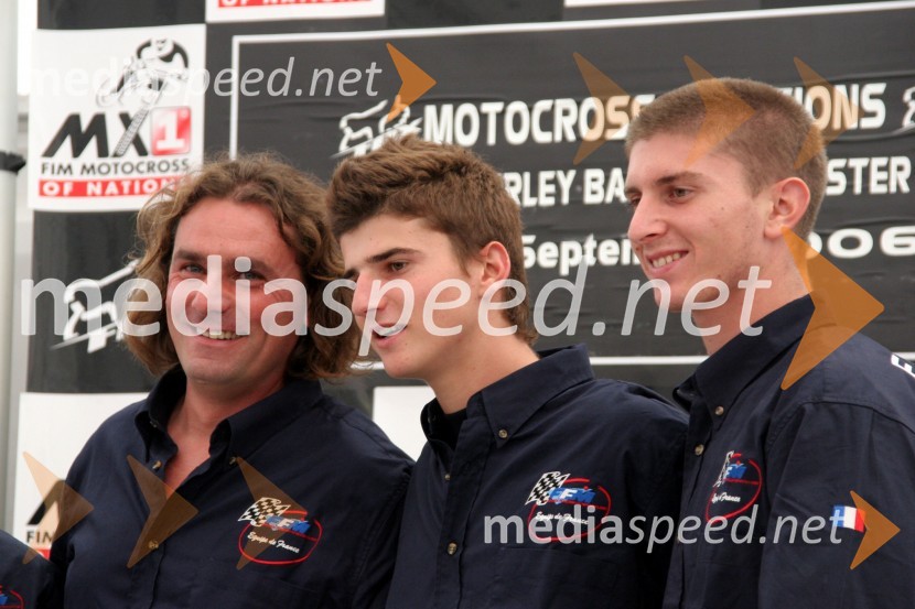 Ekipa Francije: Yves Demaria, Sebastien Pourcel in Christophe PourcelMOTOKROS, Pokal narodov 2006, Winchester, Velika Britanija - tiskovna konferenca in predstavitev tekmovalcev